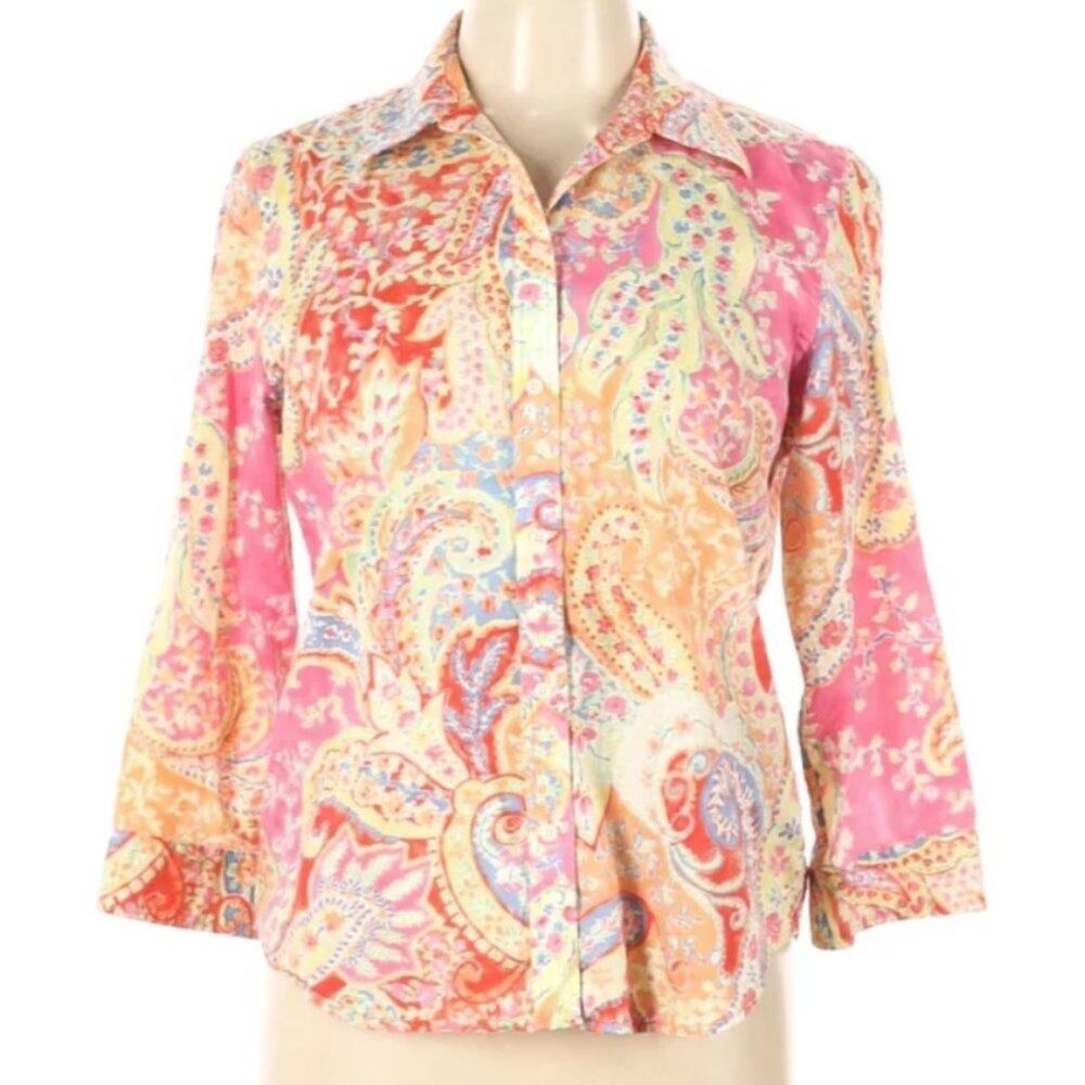 Lauren Ralph Lauren floral paisley button down P/L